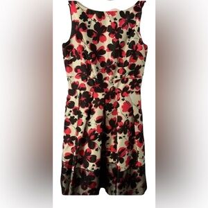 Taylor -Fit and Flare Size 2 pink and black floral.